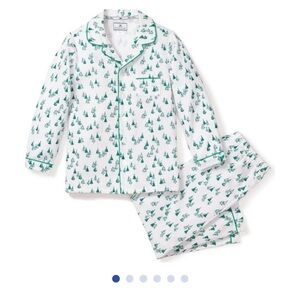 Petite Plume Cotton Flannel Pajamas Evergreen Forest Print Holiday